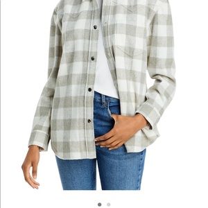 Rails - Tripp collared shirt jacket gray and white